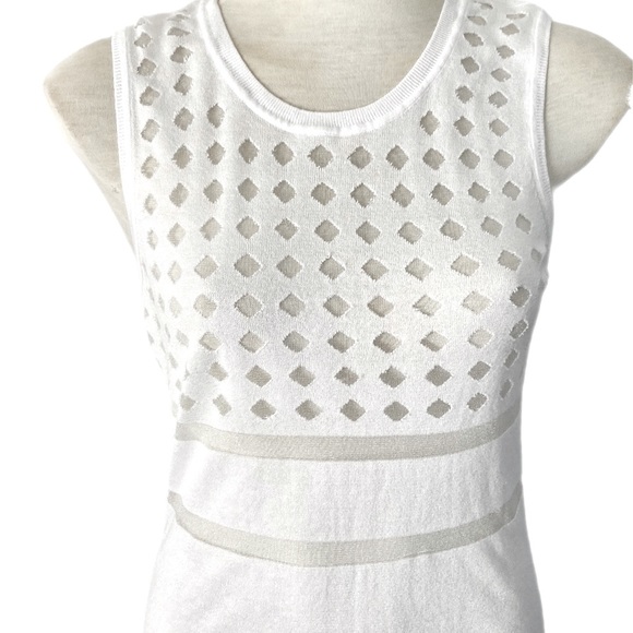 LORNA JANE ‘knit’ tank sleeveless top sheer detail White - Picture 3 of 9
